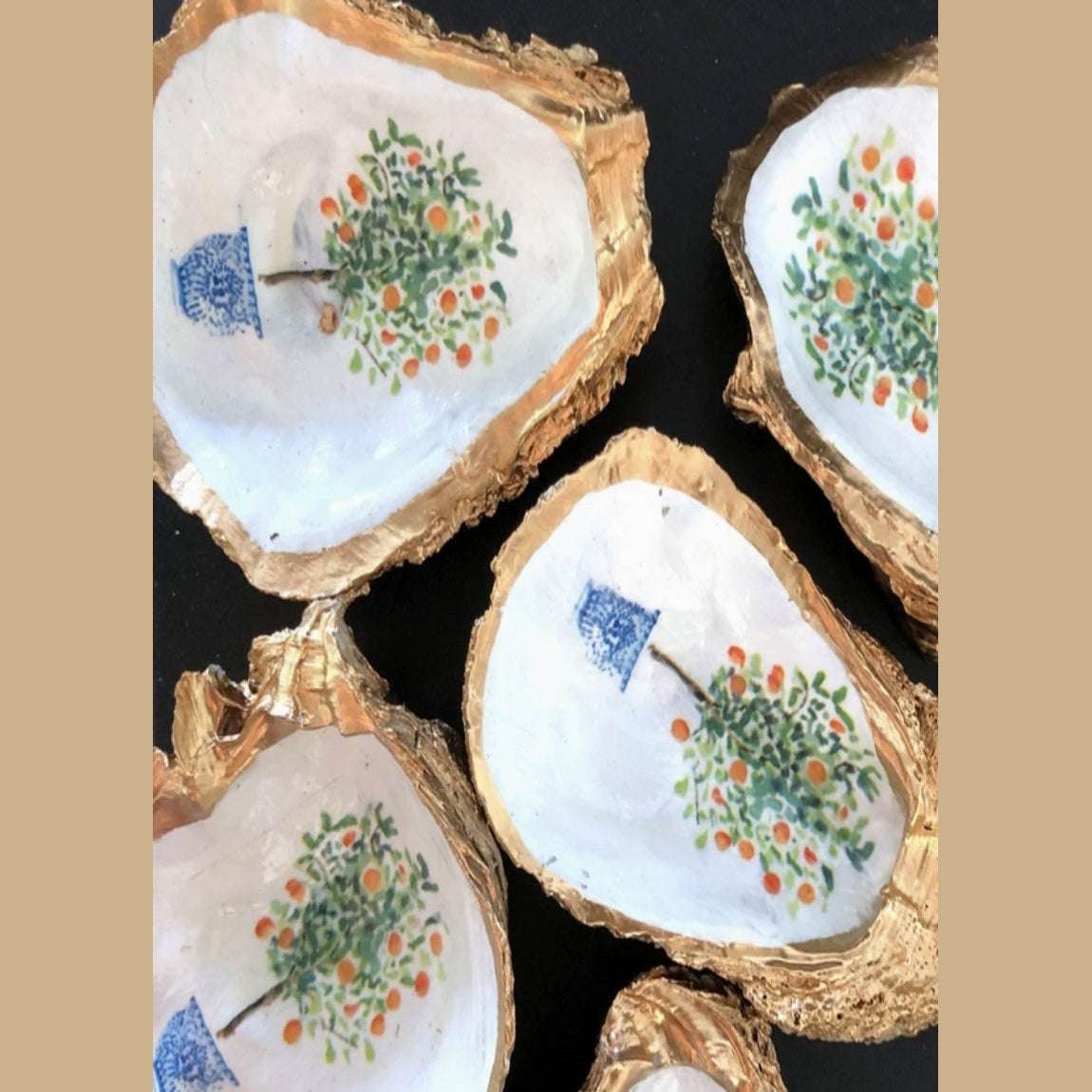 Amalfi Decorative Oyster-Orange Tree in Ginger Jar