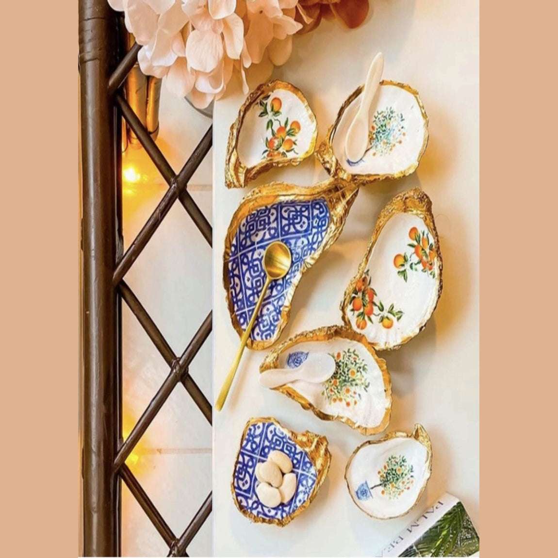 Amalfi Decorative Oyster-Orange Tree in Ginger Jar