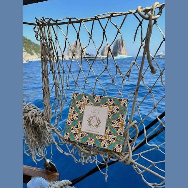 Take Me to Capri Gift Box- Mediterranean inspired Casa Amalfi gift box featuring Capri-inspired luxury soap and artisan soap tray with coastal design