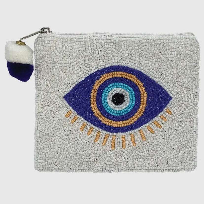 Evil Eye Beaded Coin Purse