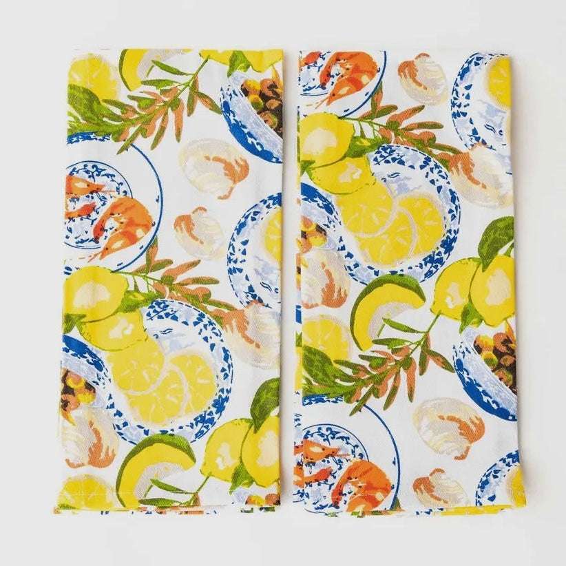 Amalfi Lemon & Seafood Kitchen Towel Set