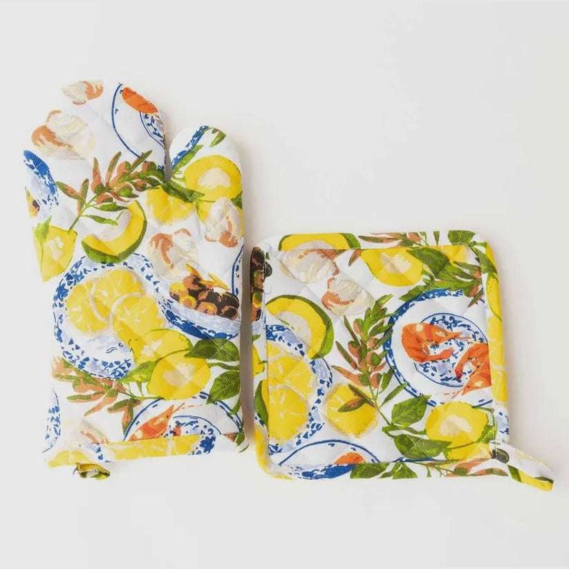 Amalfi Lemon & Seafood Oven Mitt Set