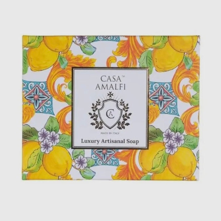 Buongiorno Positano Gift Box- Italian gift box from Casa Amalfi luxury citrus soap, and Positano-style ceramic soap tray