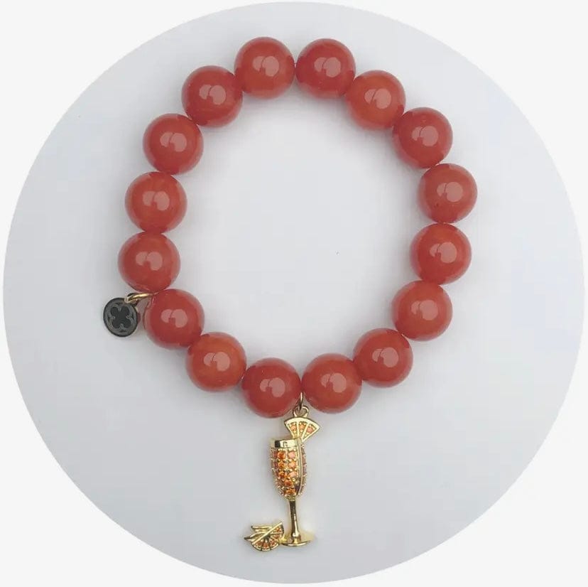 La Dolce Spritz Fire Jade Bracelet with Pavé Spritz Charm