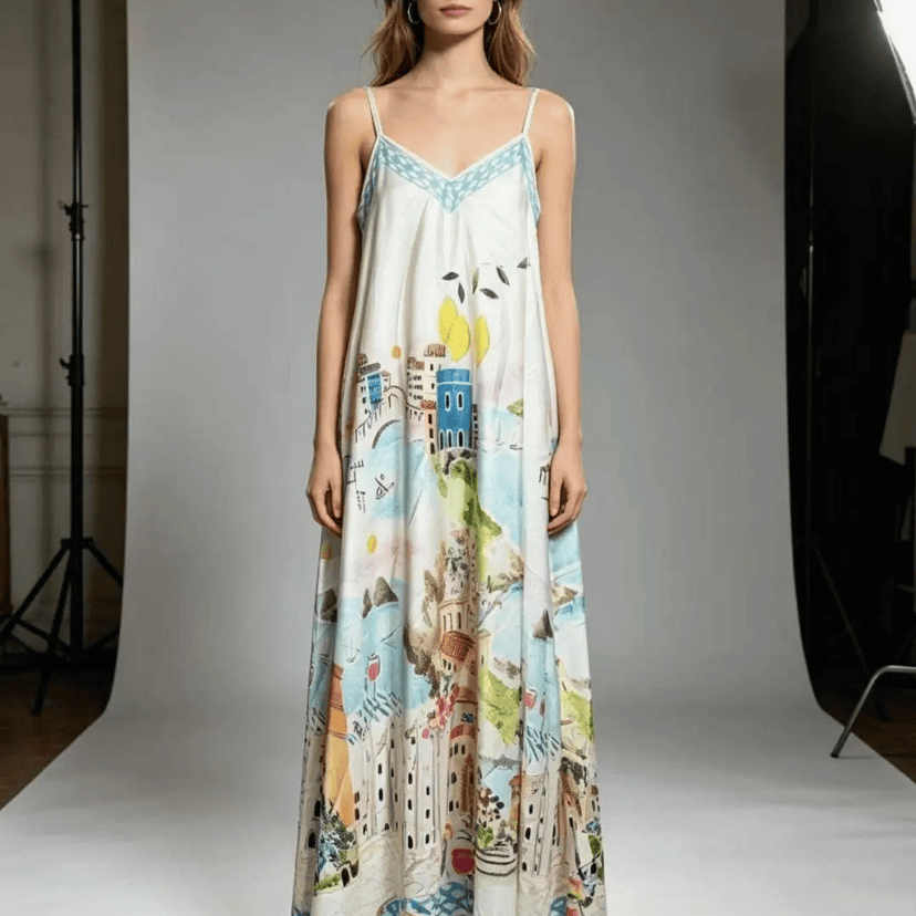 La Dolce Vita Amalfi Seaside Maxi Slip Dress