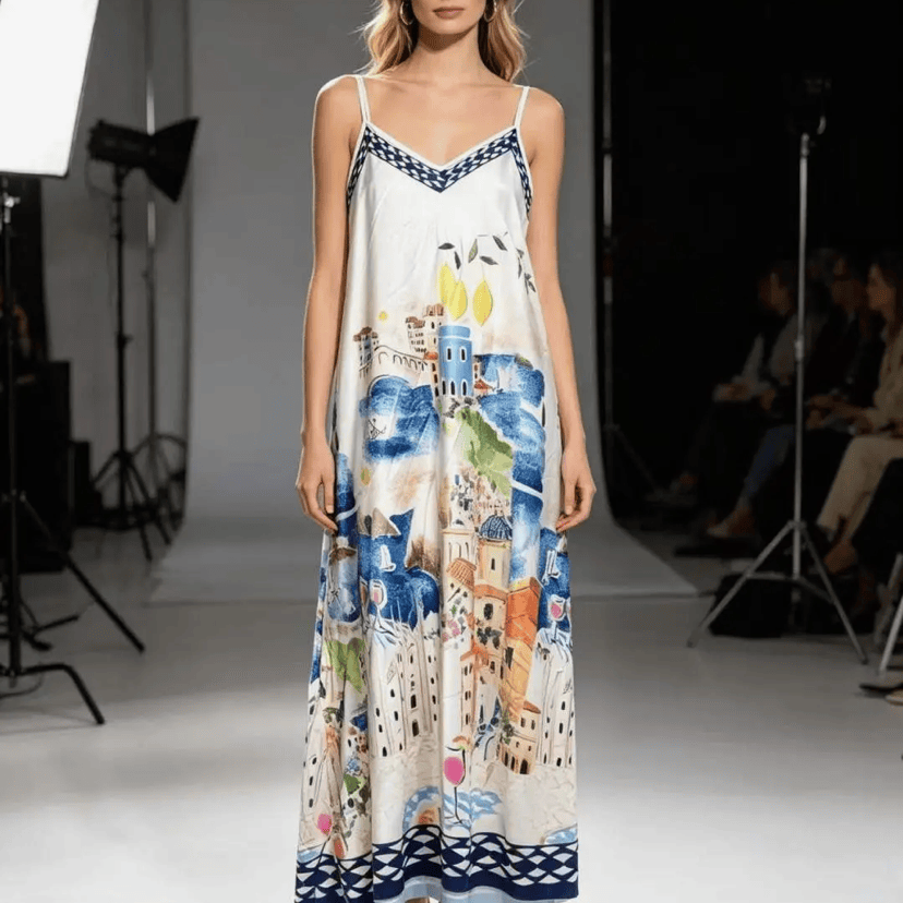 La Dolce Vita Amalfi Seaside Maxi Slip Dress