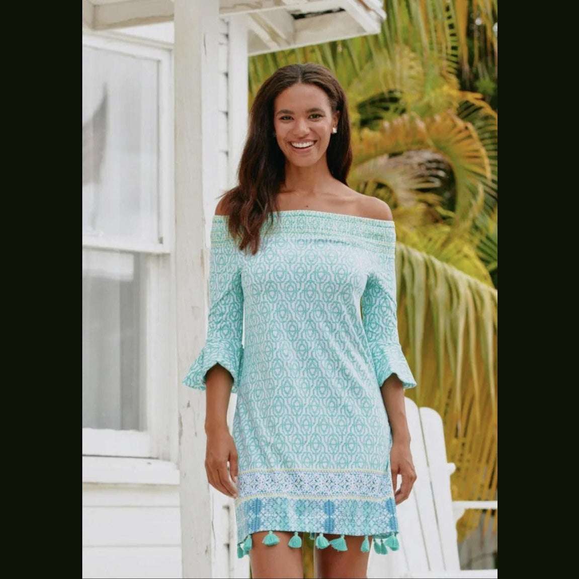 Coastal Cottage Off the Shoulder Dress