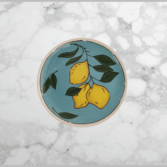 Blue Amalfi Lemon Dinner Plate
