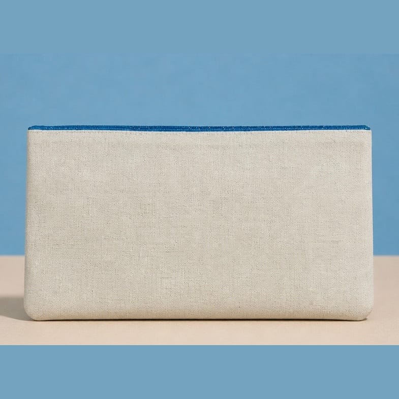 Blue Amalfi Lemon Beaded Clutch