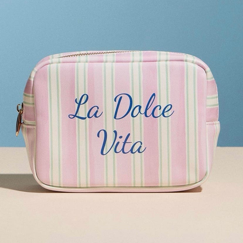La Dolce Vita Striped Cosmetic Pouch