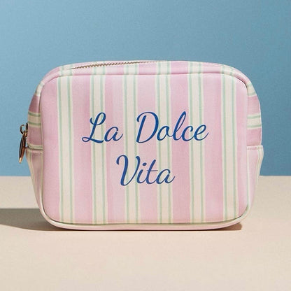 La Dolce Vita Striped Cosmetic Pouch