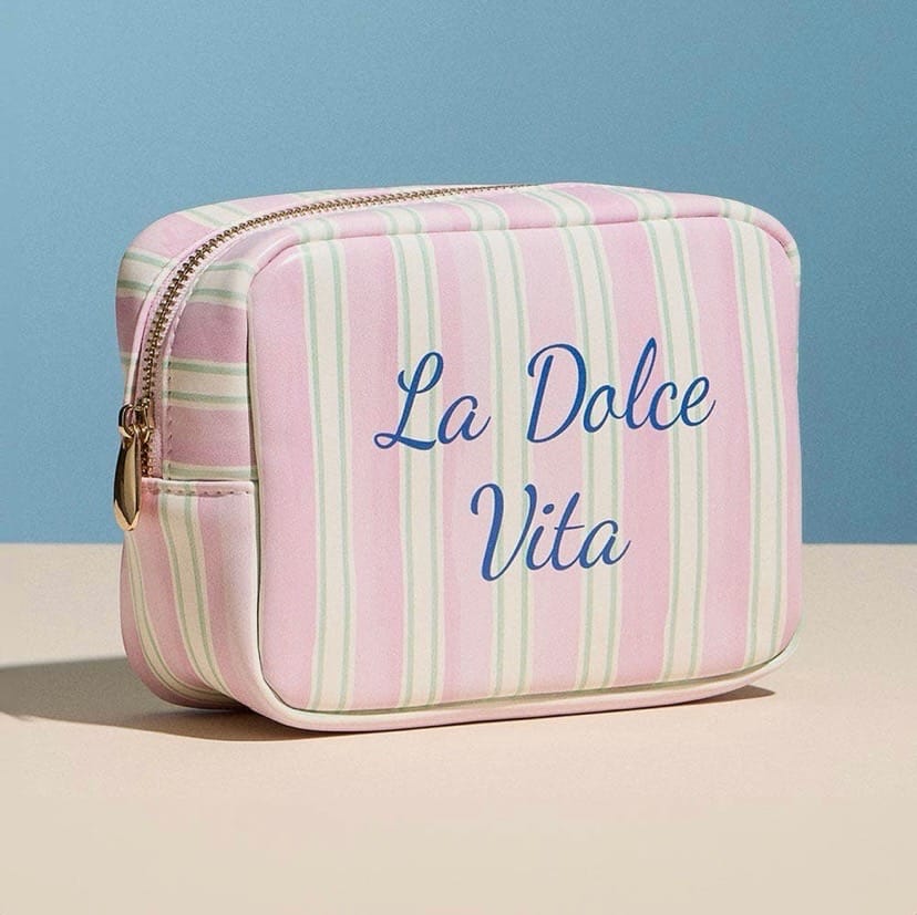 La Dolce Vita Striped Cosmetic Pouch