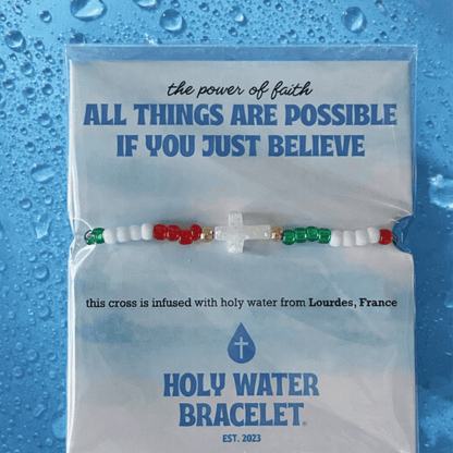 Italian Flag Holy Water Bracelet