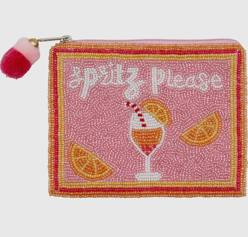 Spritz Please Beaded Coin Purse