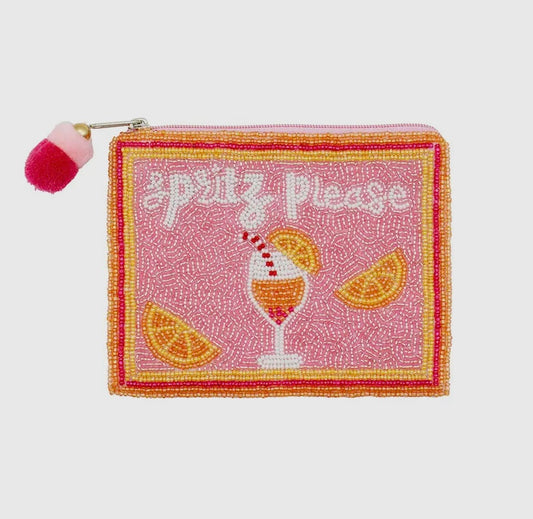 Spritz Please Beaded Coin Purse