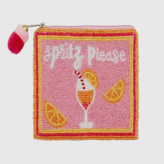 Spritz Please Beaded Coin Purse