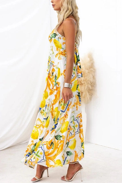 Amalfi Lemon Strap Back Dress