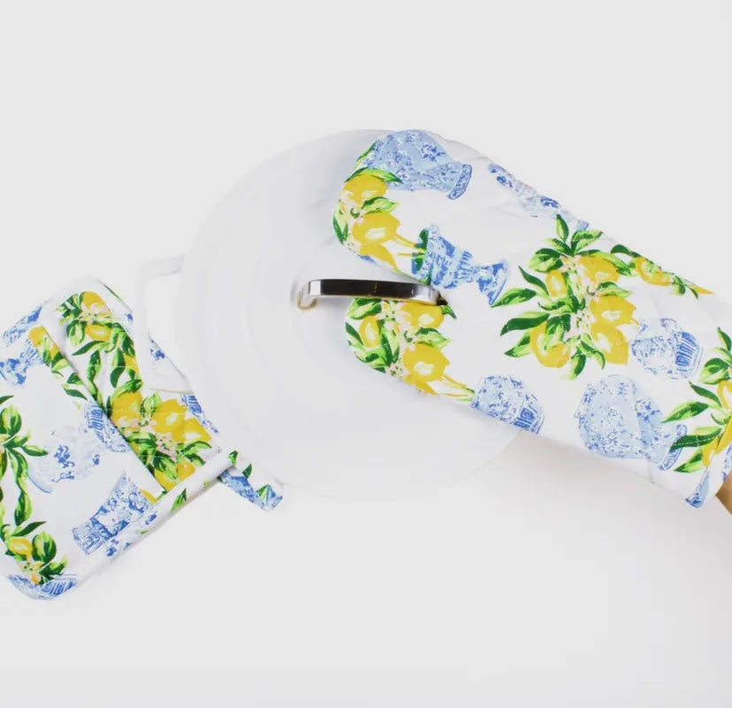 Amalfi Lemon Ginger Oven Mitt Set