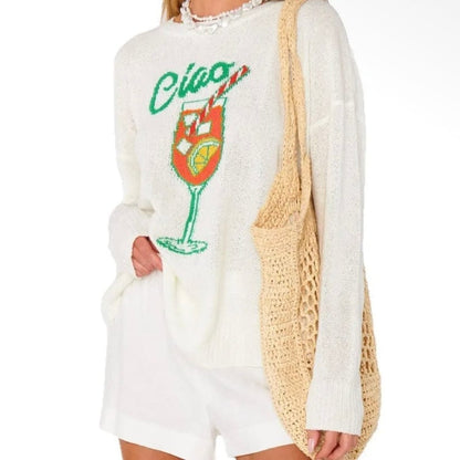 Ciao Spritz Jacquard Vacation Knit Sweater