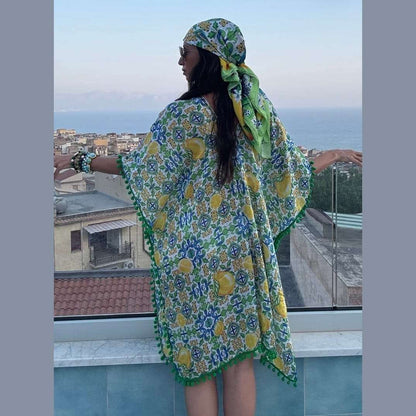 Verde Lemon Maiolica Foulard Dress