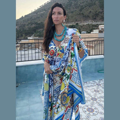 Classic Maiolica Foulard Dress