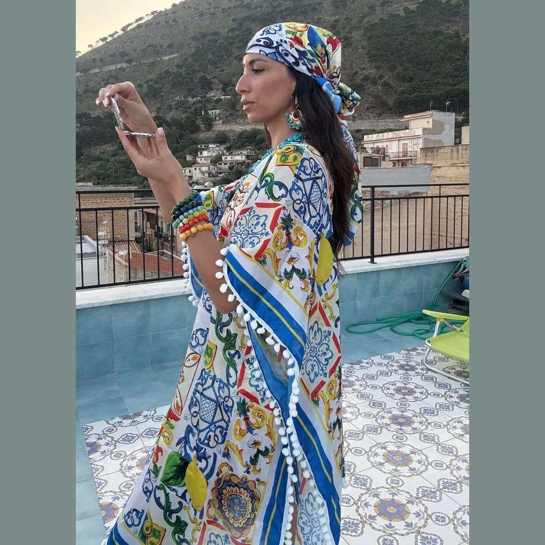 Classic Maiolica Foulard Dress