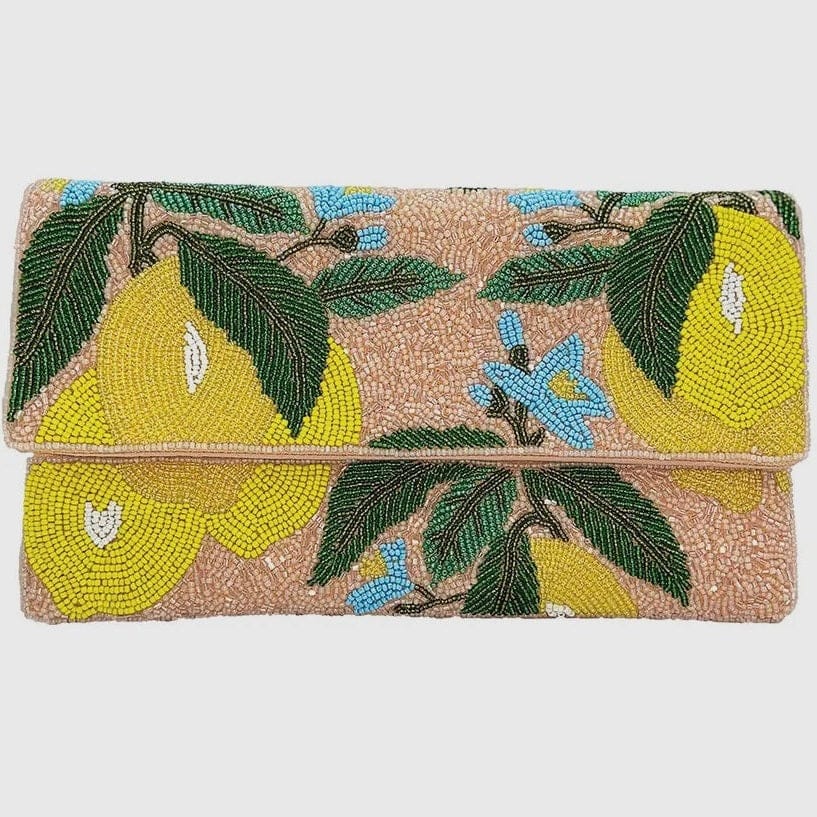 Amalfi Lemon Beaded Clutch