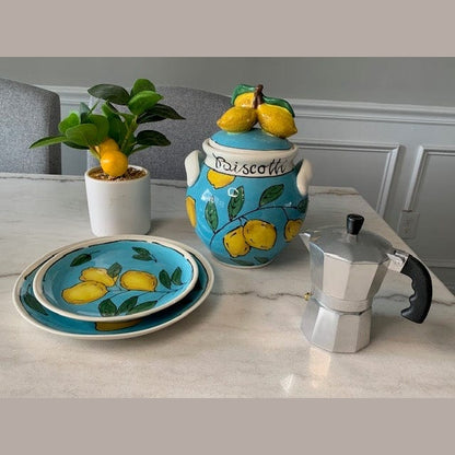 Blue Amalfi Lemon Dinner Plate
