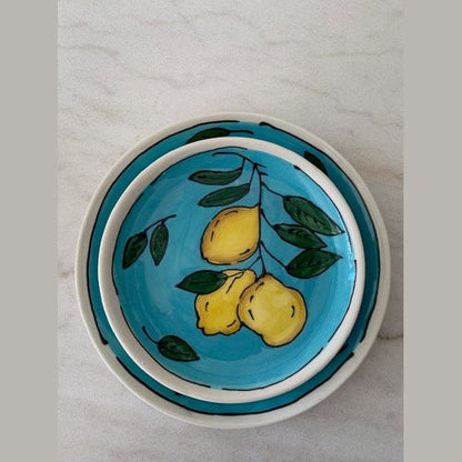 Blue Amalfi Lemon Dinner Plate