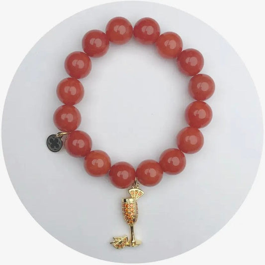 La Dolce Spritz Fire Jade Bracelet with Pavé Spritz Charm