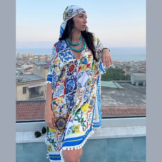 Classic Maiolica Foulard Dress