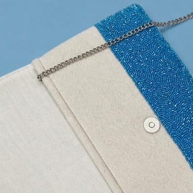 Blue Amalfi Lemon Beaded Clutch