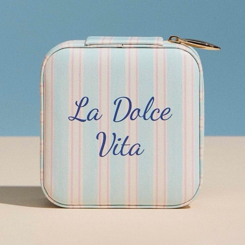 La Dolce Vita Striped Travel Jewelry Case