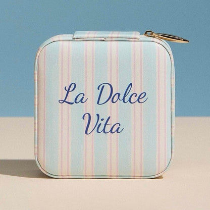 La Dolce Vita Striped Travel Jewelry Case