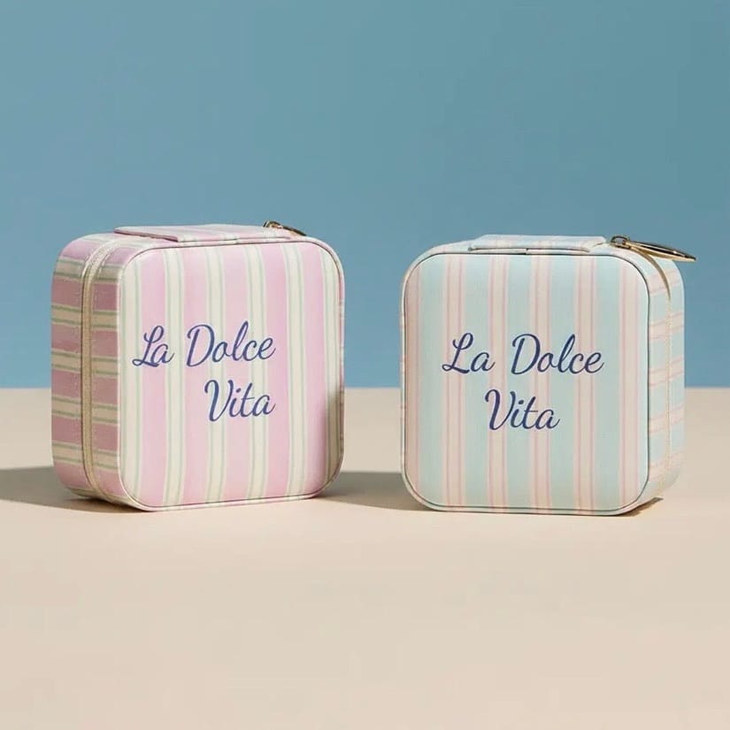 La Dolce Vita Striped Travel Jewelry Case