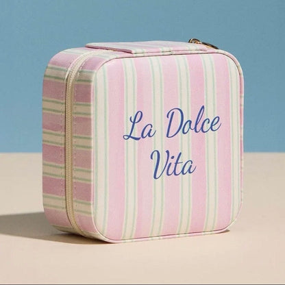 La Dolce Vita Striped Travel Jewelry Case