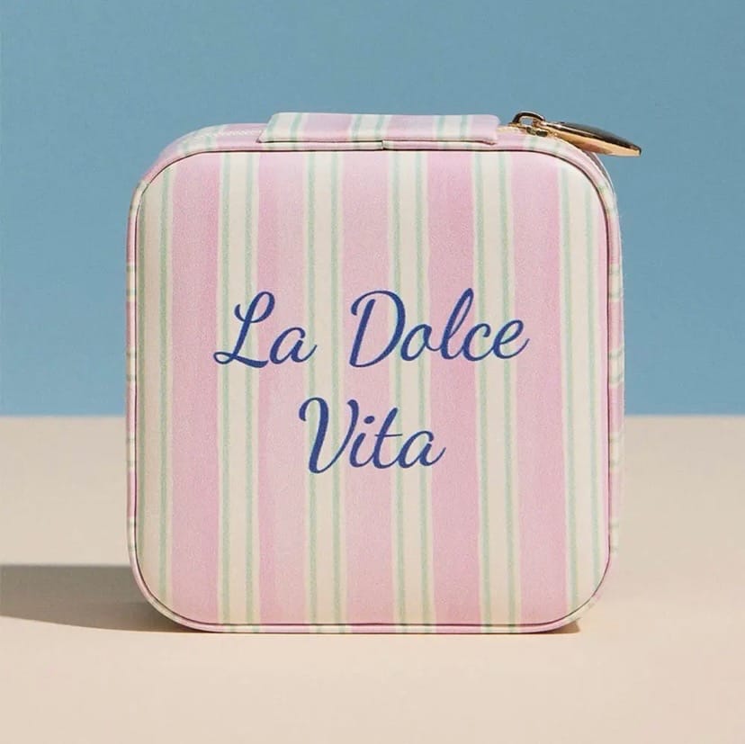 La Dolce Vita Striped Travel Jewelry Case