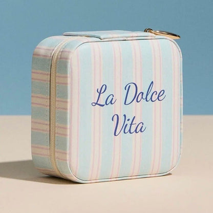 La Dolce Vita Striped Travel Jewelry Case