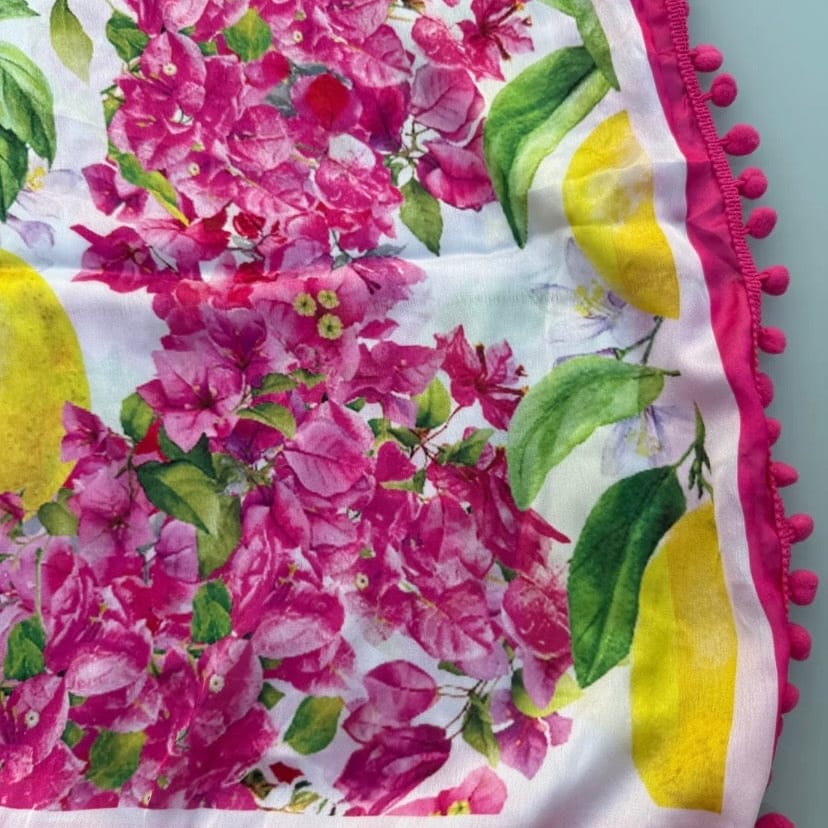 Pink Lemon Bloom Foulard Dress