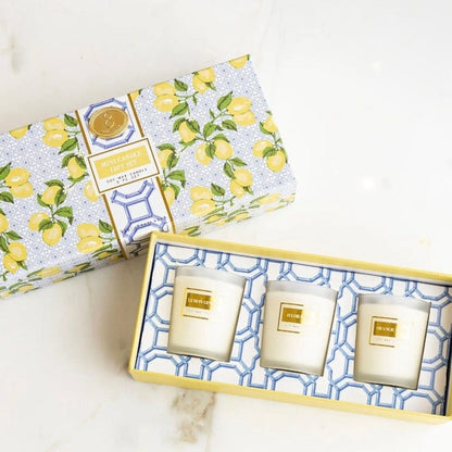 Lemon Trellis 3-Piece Candle Gift Set