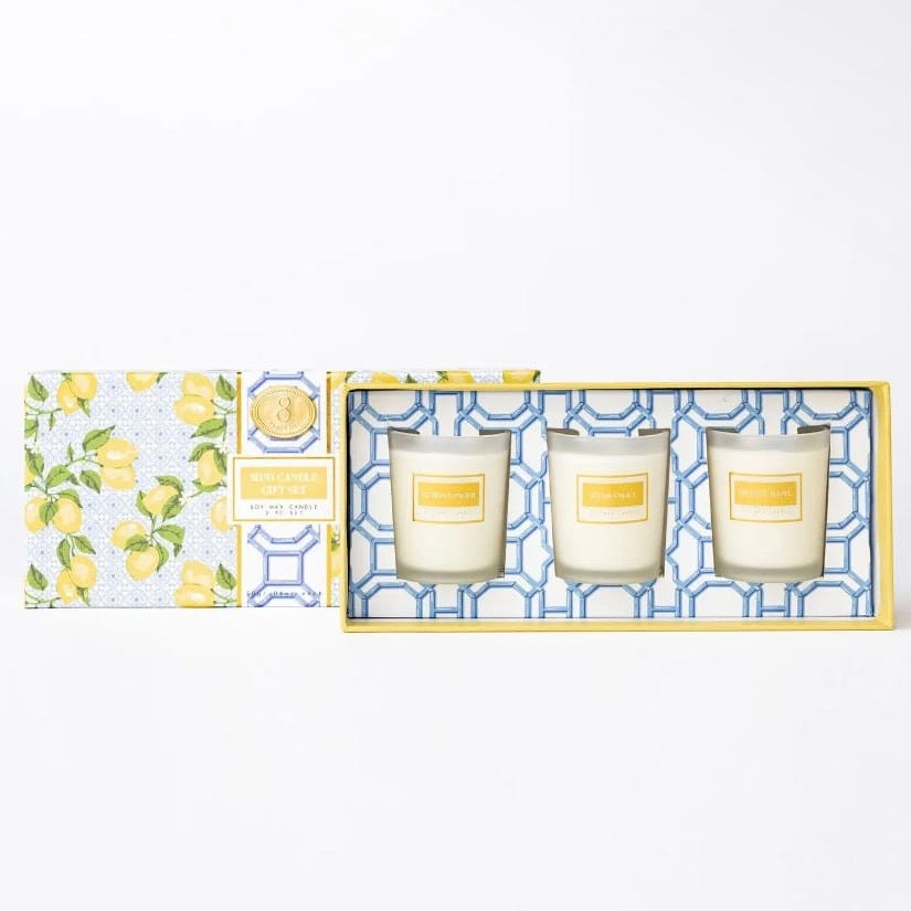 Lemon Trellis 3-Piece Candle Gift Set