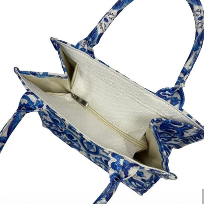 Borsetta Blue Majolica Shopper Bag
