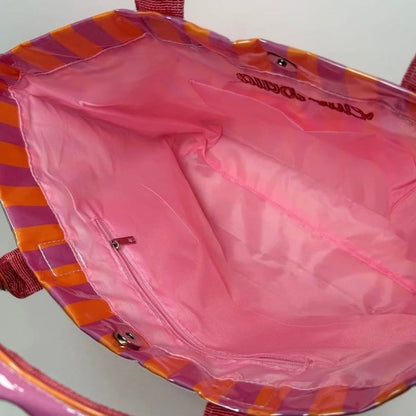 Ciao Bella Striped Pink/Orange Waterproof Tote