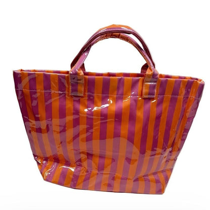 Ciao Bella Striped Pink/Orange Waterproof Tote