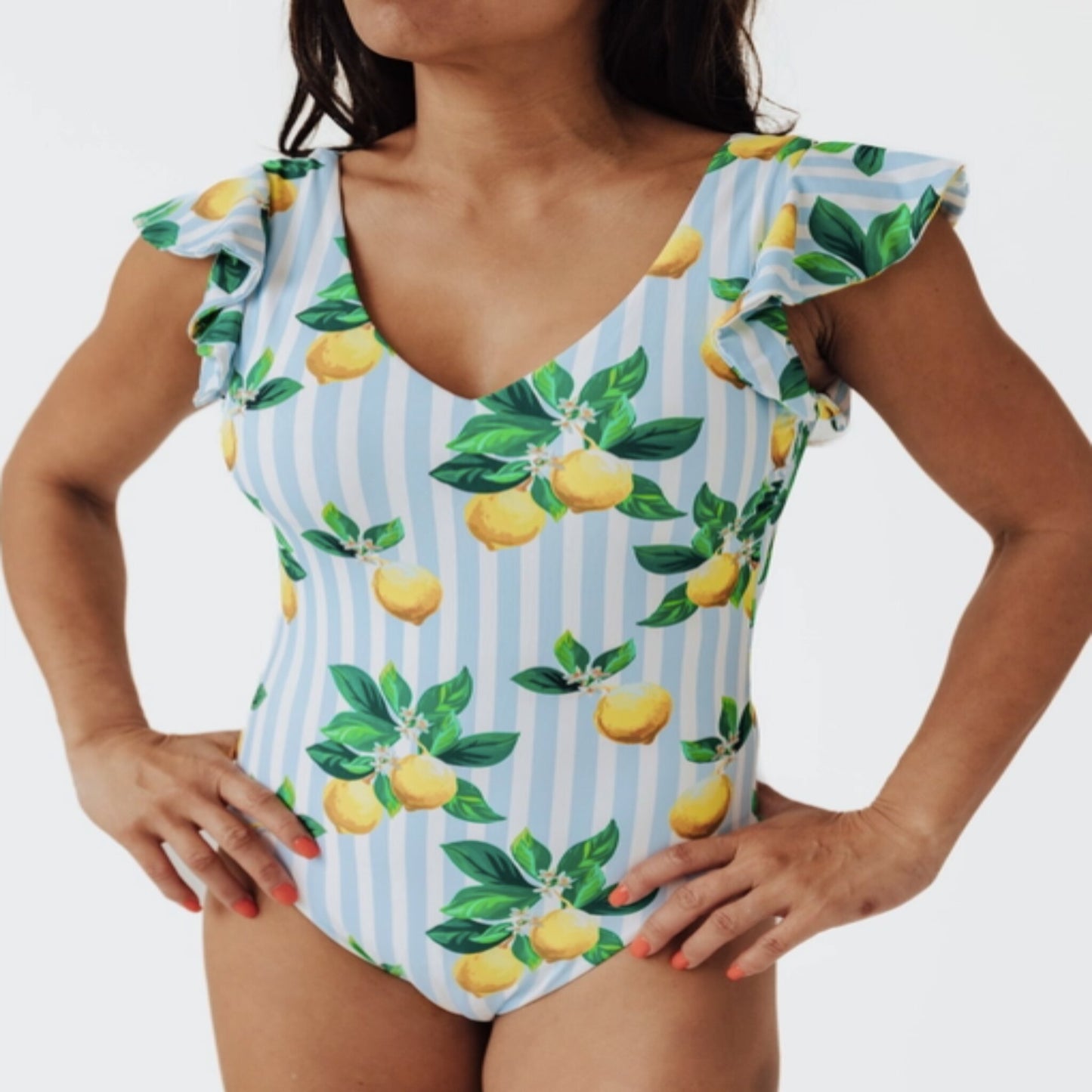 Amalfi Coast Lemon Ruffle One-Piece Swimsuit