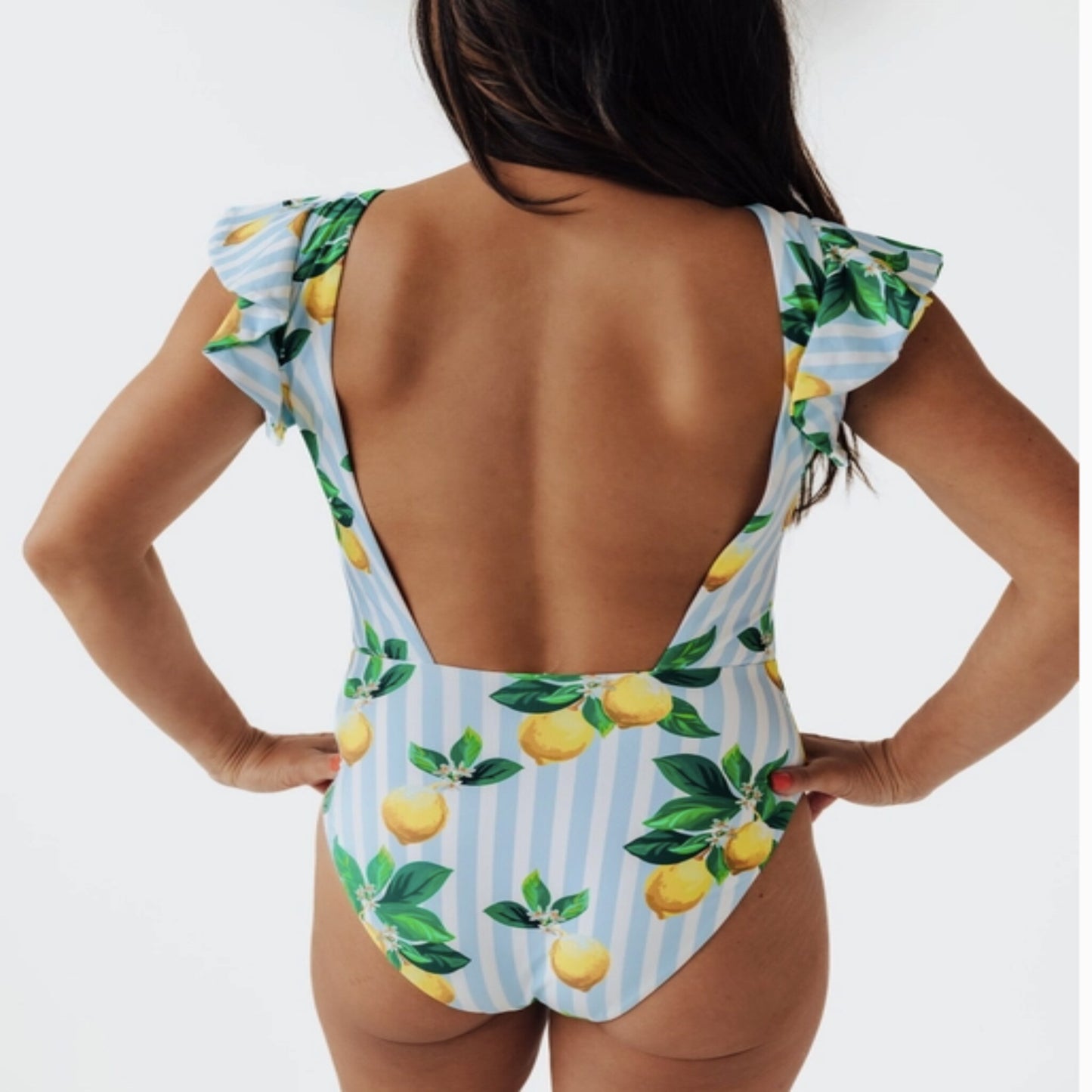 Amalfi Coast Lemon Ruffle One-Piece Swimsuit