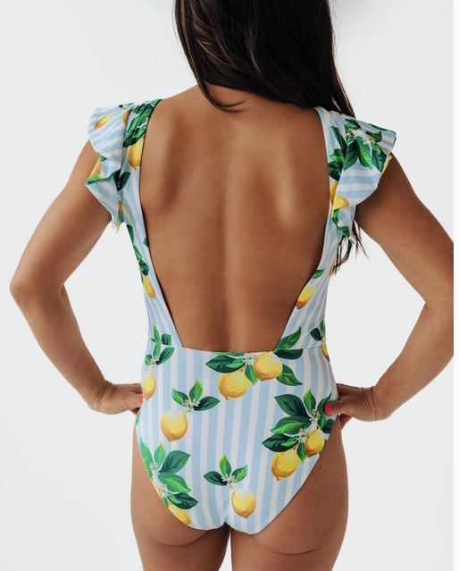 Amalfi Coast Lemon Ruffle Bathing Suit