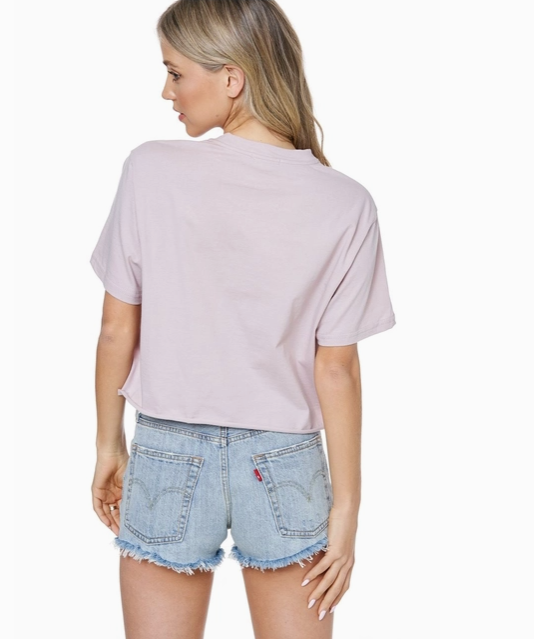 Amalfi Coast Graphic Short Sleeve Faux Cropped Tee