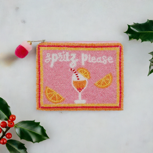 Spritz Please Beaded Coin Purse